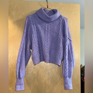 Target Cozy Purple Cable Knit Turtleneck Sweater